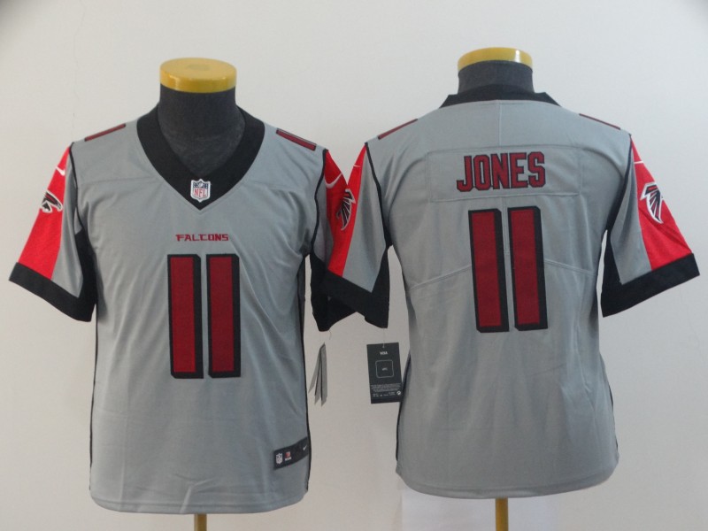 Youth Atlanta Falcons #11 Jones grey Nike Vapor Untouchable Limited NFL Jersey->youth nfl jersey->Youth Jersey